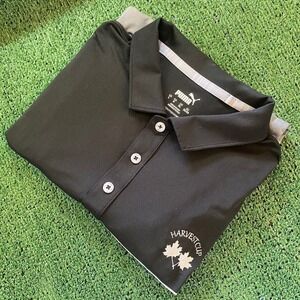 Puma Men's Performance Golf Shirt Black / Grey Size Large